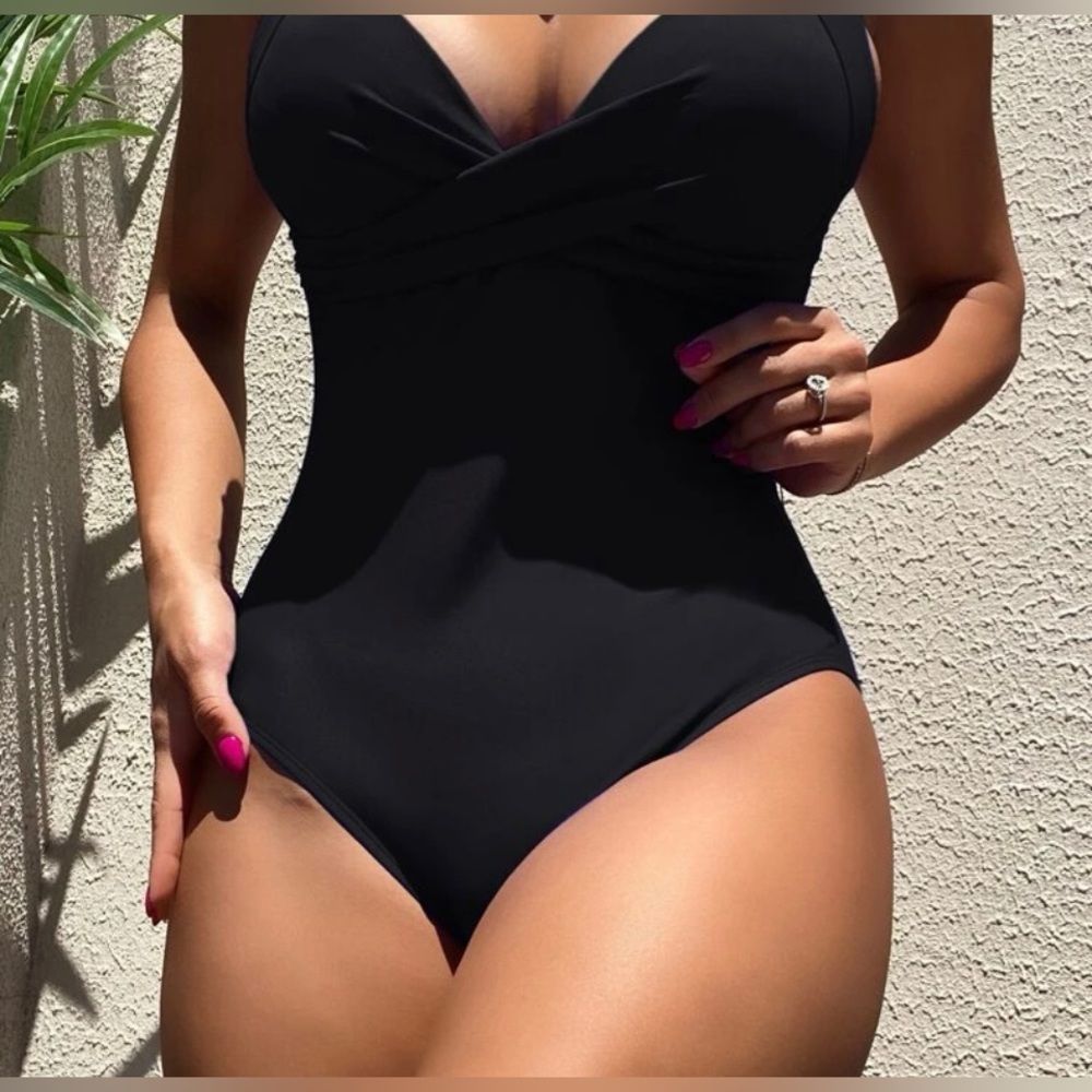 Black tummy control swimsuit